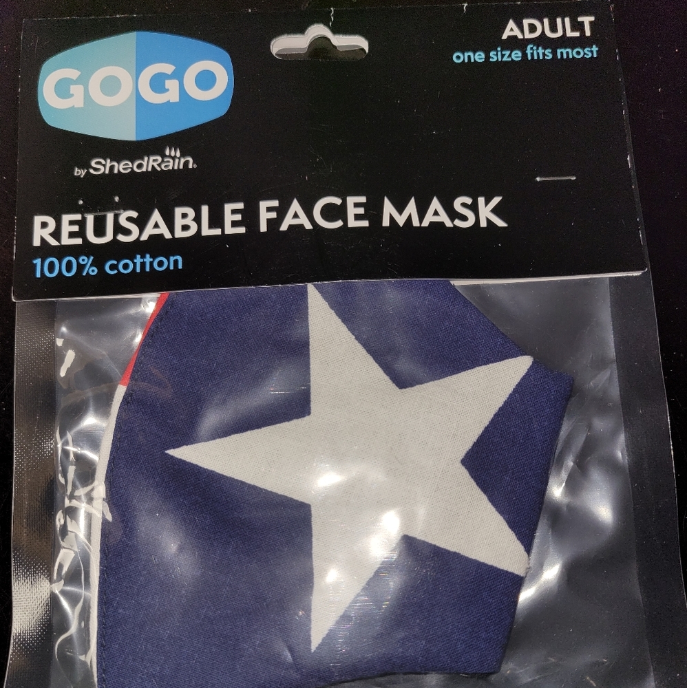 Face Mask Resuable, elastic ear loops, NEW